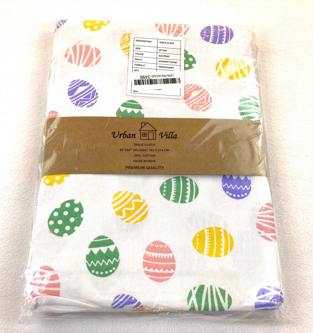 Urban Villa Tablecloth 60x84 Easter Eggs Holiday Cotton NWT